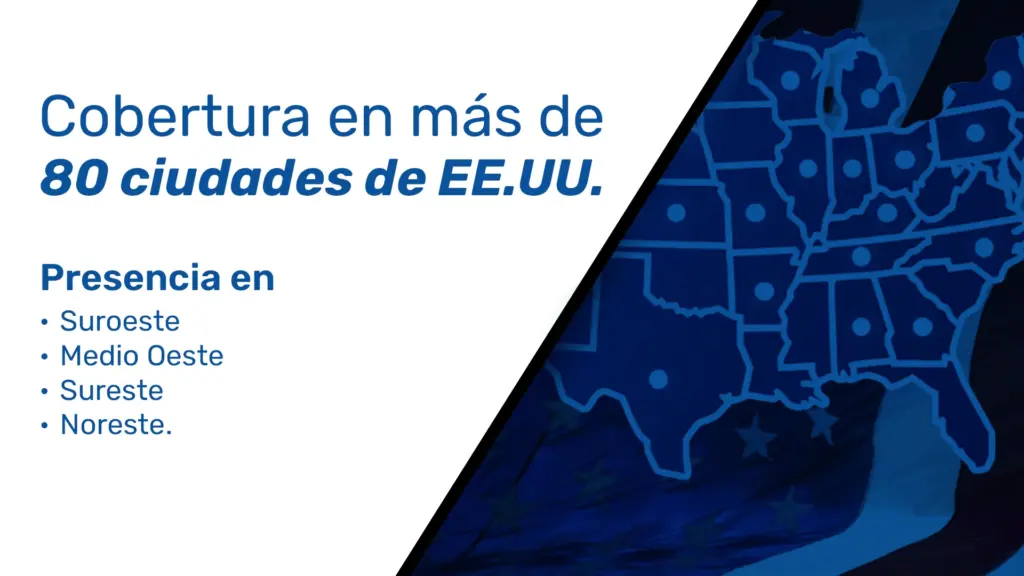 Transporte transfronterizo a más de 80 ciudades en EE.UU.